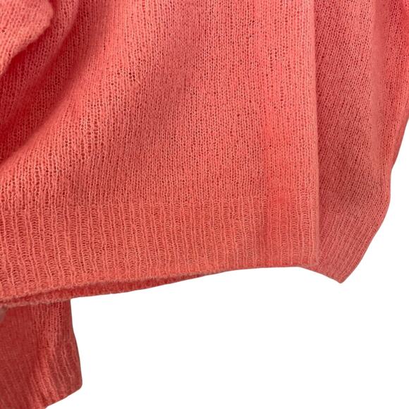 Joie Coral/Pink Wool Blend Long Sleeve Crew Neck Sweater with Button/Cuff S - Picture 4 of 12